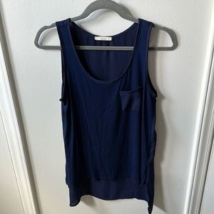 Le Lis navy blue hi-lo racer back tank - women's XS